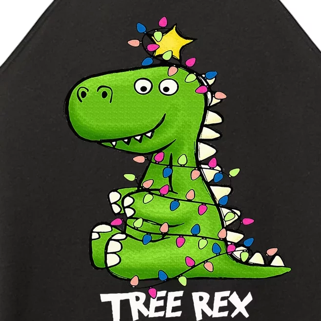 Tree Rex Funny Xmas Trex Christmas Dinosaur Women’s Perfect Tri Rocker Tank