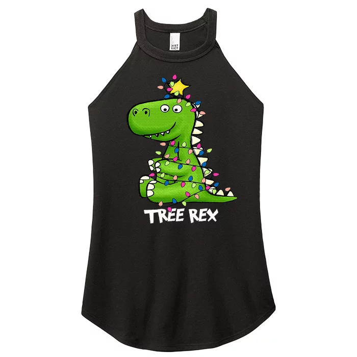 Tree Rex Funny Xmas Trex Christmas Dinosaur Women’s Perfect Tri Rocker Tank