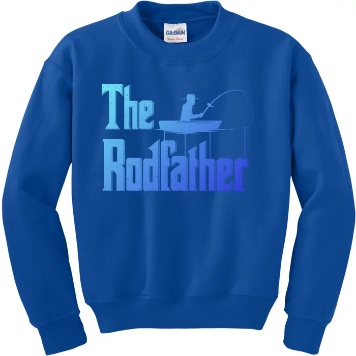 The Rodfather Funny Fishing Dad Gift Kids Sweatshirt