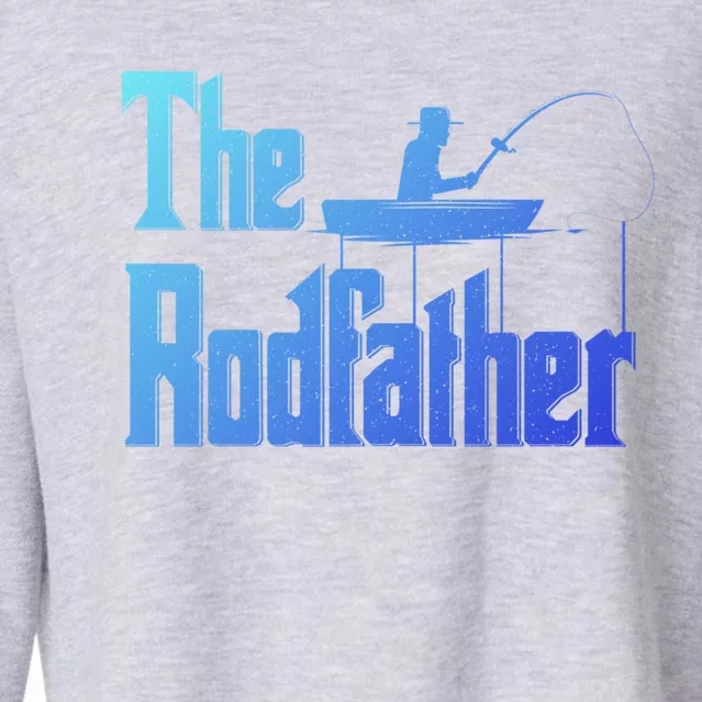 The Rodfather Funny Fishing Dad Gift Cropped Pullover Crew