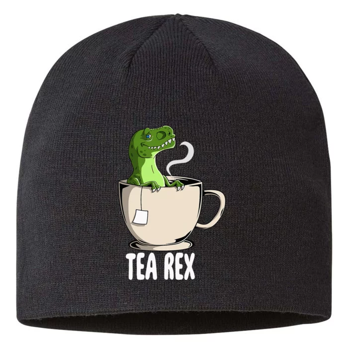 Tea Rex Funny T Rex Dinosaur Joke Pun Tyrannosaurus 8 1/2in Sustainable Knit Beanie