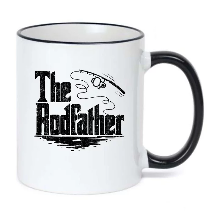 The Rodfather Funny Fishing Rod Father Fish Pole Fisherman Black Color Changing Mug