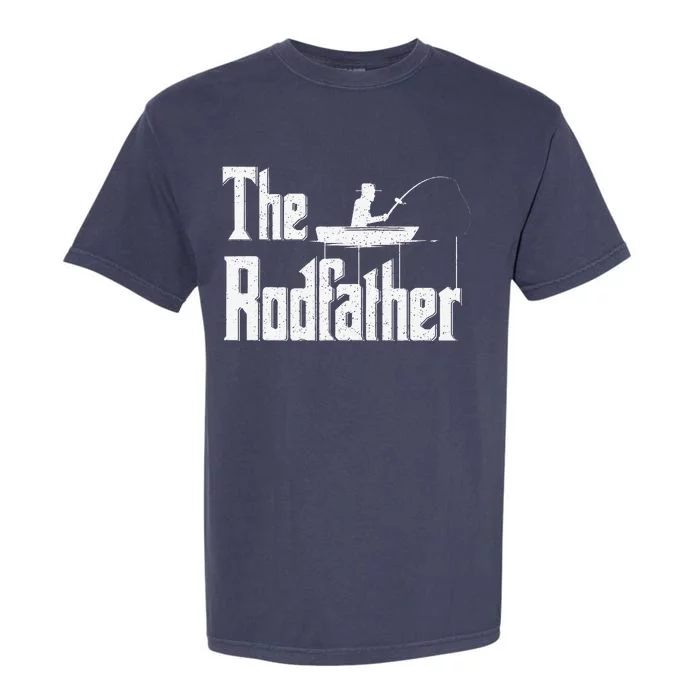 The Rodfather Funny Fishing Dad Gift Garment-Dyed Heavyweight T-Shirt