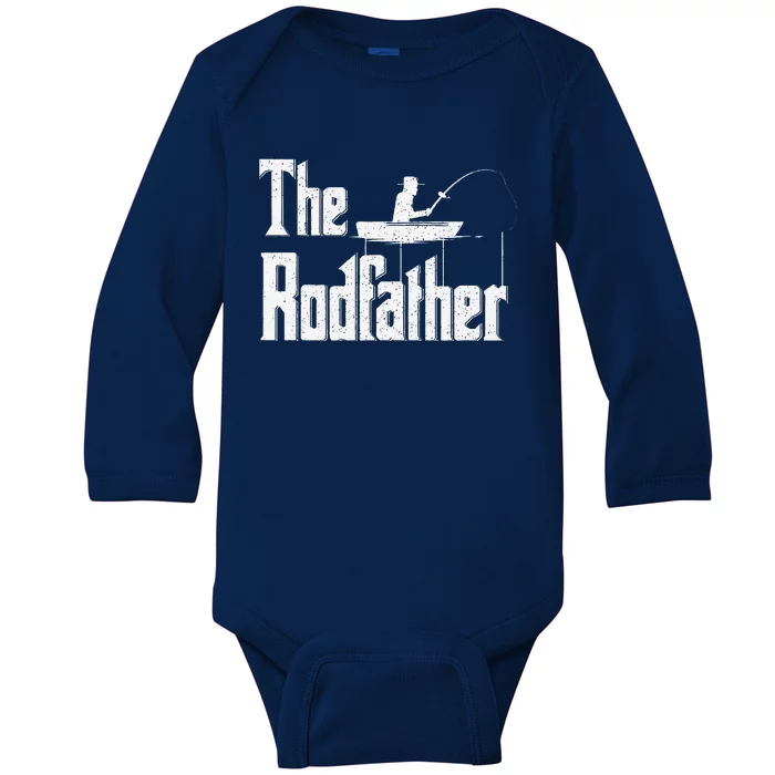 The Rodfather Funny Fishing Dad Gift Baby Long Sleeve Bodysuit