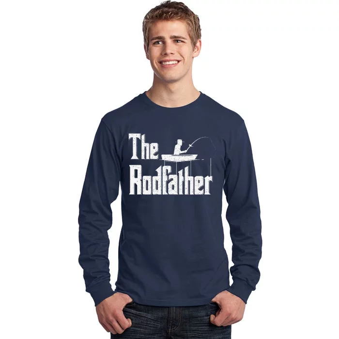 The Rodfather Funny Fishing Dad Gift Tall Long Sleeve T-Shirt