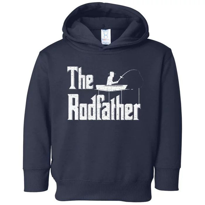 The Rodfather Funny Fishing Dad Gift Toddler Hoodie