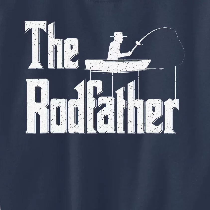 The Rodfather Funny Fishing Dad Gift Kids Sweatshirt