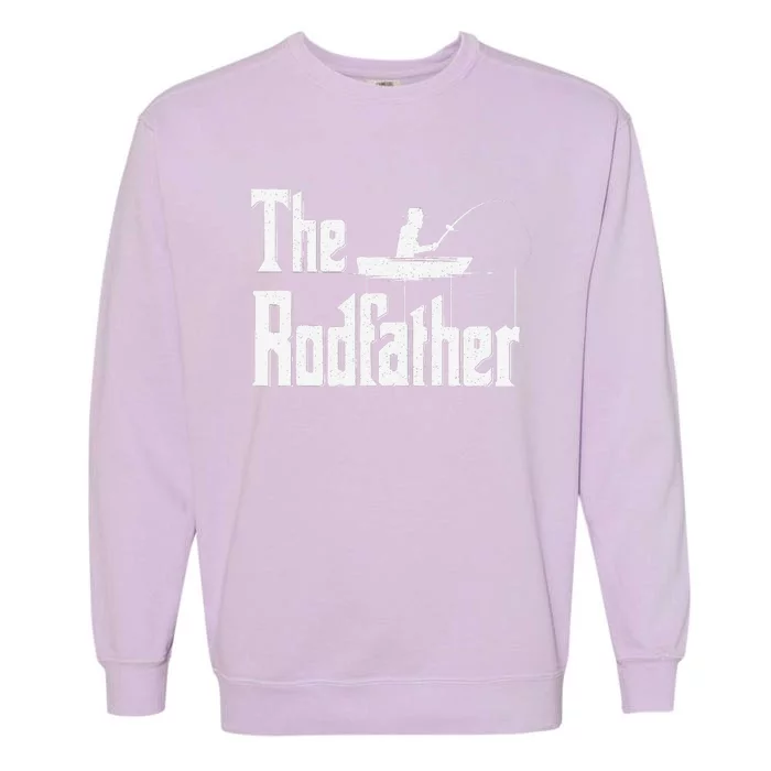 The Rodfather Funny Fishing Dad Gift Garment-Dyed Sweatshirt