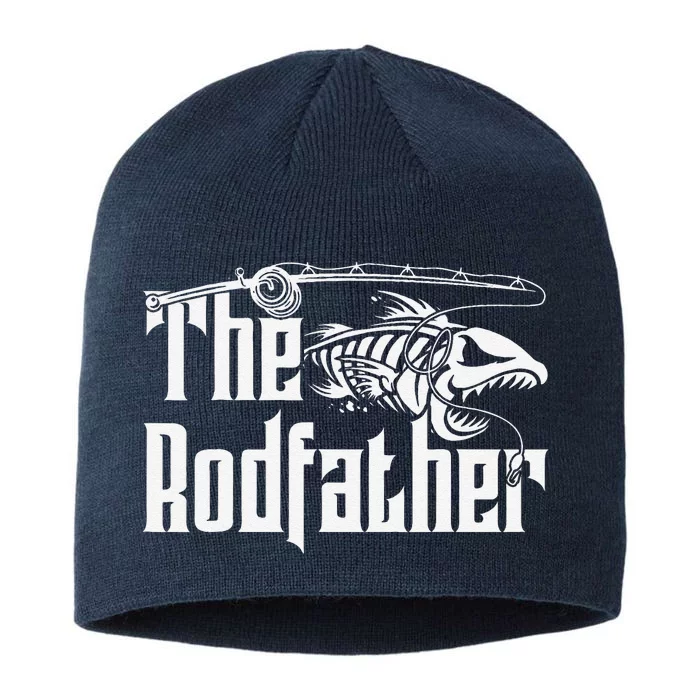 The Rodfather Fishing Rod Funny Fishing Lover 8 1/2in Sustainable Knit Beanie