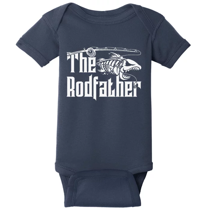 The Rodfather Fishing Rod Funny Fishing Lover Baby Bodysuit