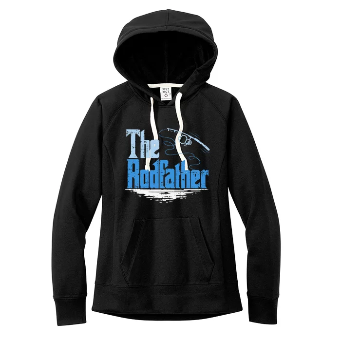 The Rodfather Funny Fishing Parody Gift Women's Fleece Hoodie