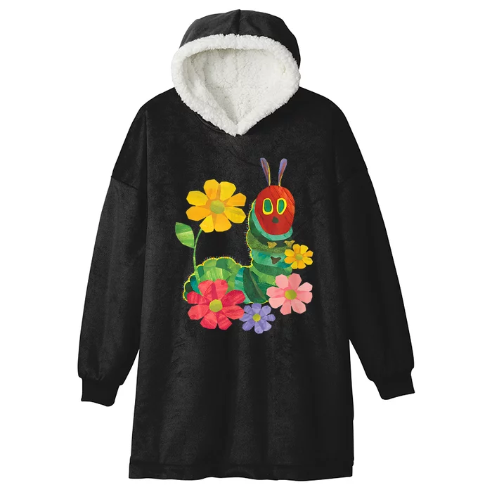 Teacher Retro Flowers And Hungry Caterpillar Kindergarten Gift Hooded Wearable Blanket