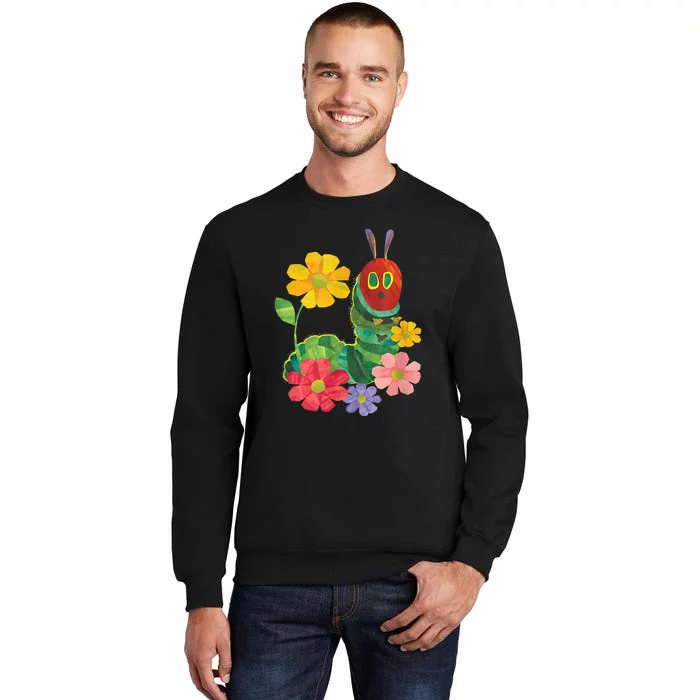 Teacher Retro Flowers And Hungry Caterpillar Kindergarten Gift Tall Sweatshirt