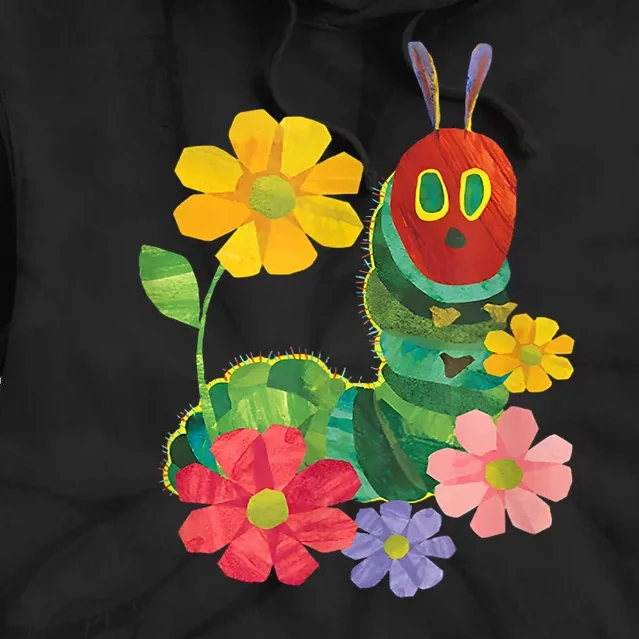 Teacher Retro Flowers And Hungry Caterpillar Kindergarten Gift Tie Dye Hoodie