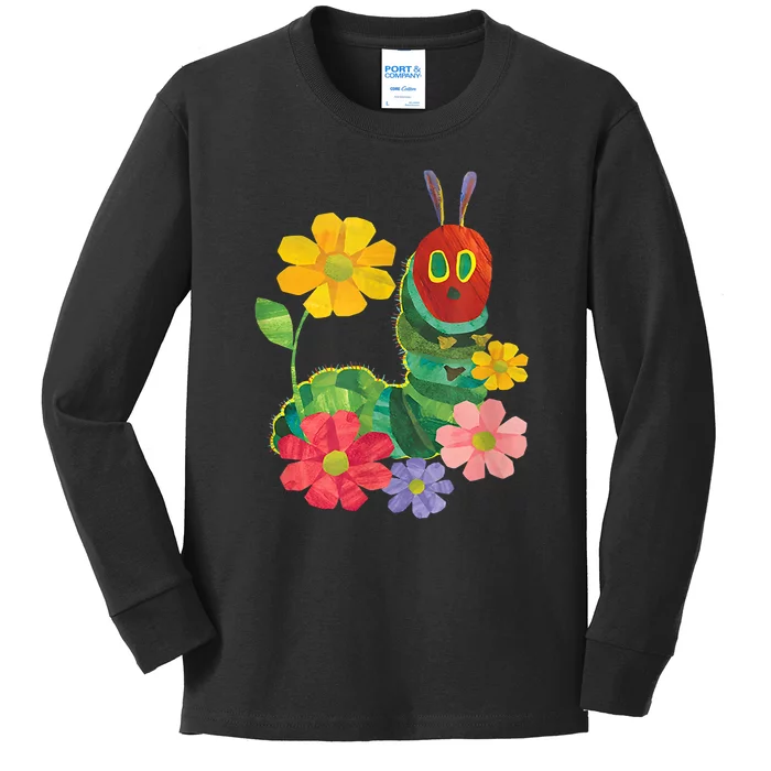 Teacher Retro Flowers And Hungry Caterpillar Kindergarten Gift Kids Long Sleeve Shirt