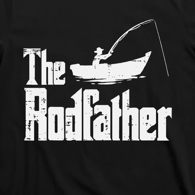 The Rodfather Fun Fishing Day Movie Pun Dad Papa T-Shirt