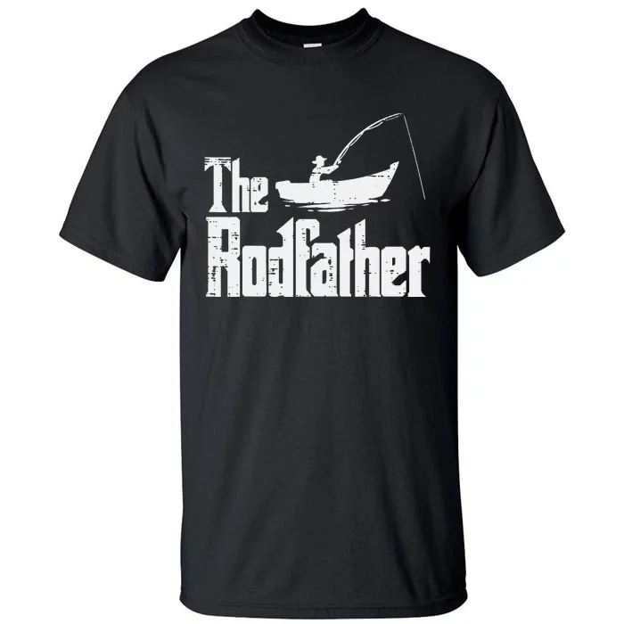 The Rodfather Fun Fishing Day Movie Pun Dad Papa Tall T-Shirt