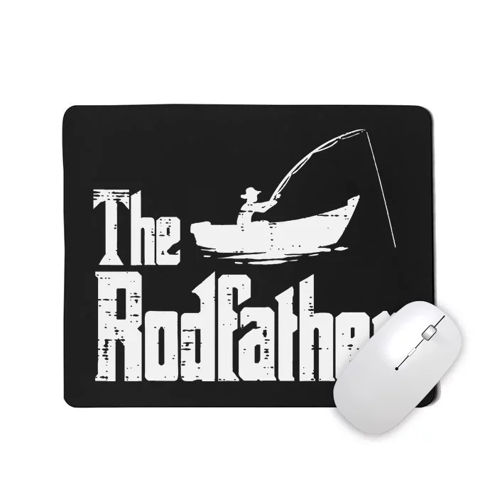 The Rodfather Fun Fishing Day Movie Pun Dad Papa Mousepad