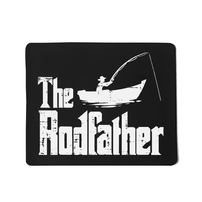 The Rodfather Fun Fishing Day Movie Pun Dad Papa Mousepad