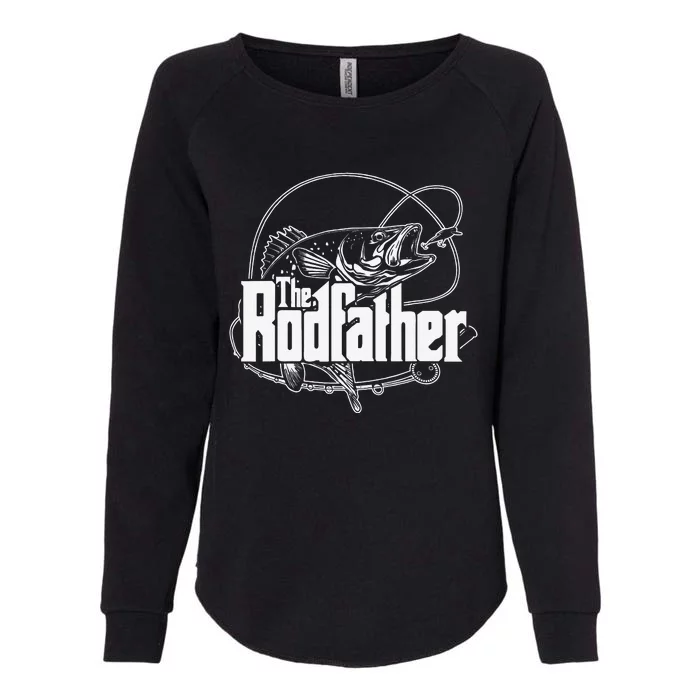 The Rodfather Funny Parody Fishing Gifts Womens California Wash Sweatshirt