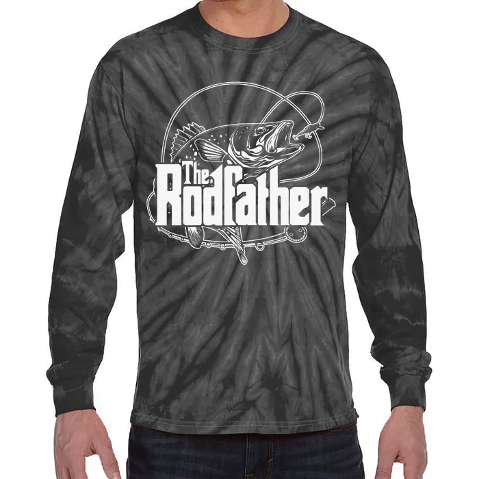 The Rodfather Funny Parody Fishing Gifts Tie-Dye Long Sleeve Shirt