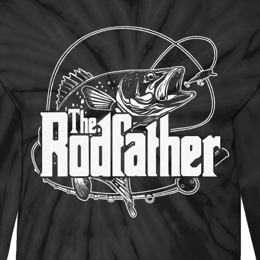 The Rodfather Funny Parody Fishing Gifts Tie-Dye Long Sleeve Shirt