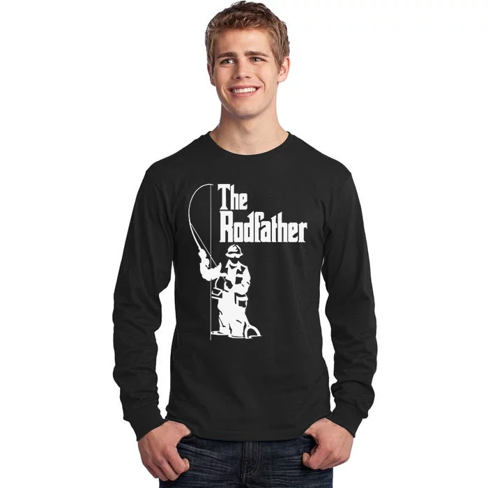 The Rodfather Fishing Funny Fishing Gift Tall Long Sleeve T-Shirt