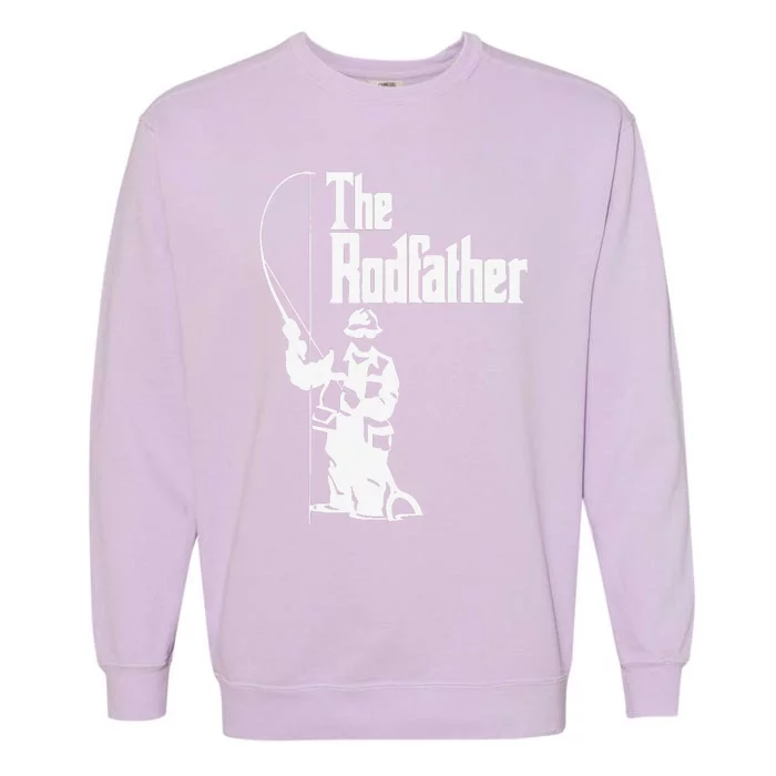 The Rodfather Fishing Funny Fishing Gift Garment-Dyed Sweatshirt