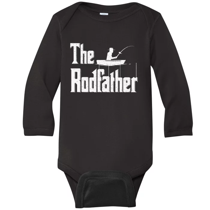 The Rodfather Funny Fishing Dad Gift Baby Long Sleeve Bodysuit