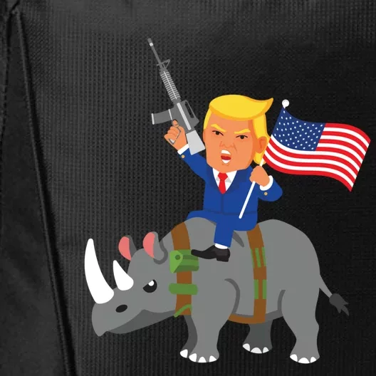 Trump Rhino Gun Merica 2020 Election Donald Republican Gift City Backpack