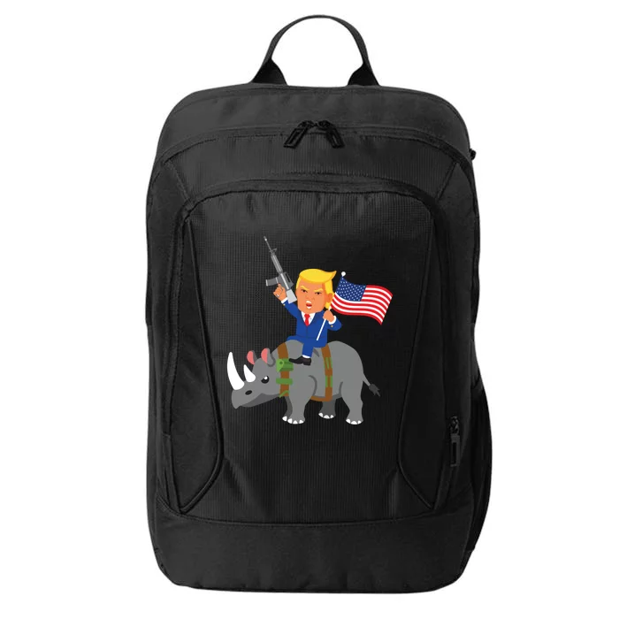 Trump Rhino Gun Merica 2020 Election Donald Republican Gift City Backpack