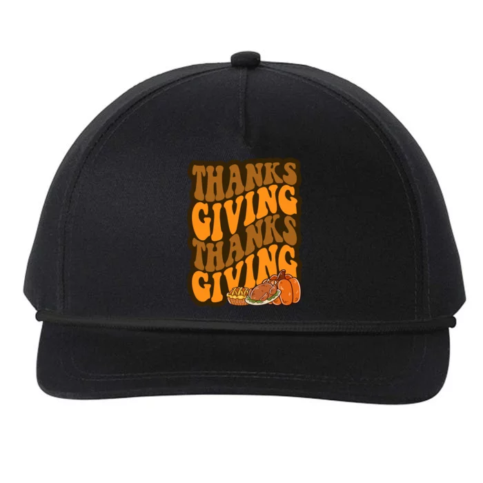 Thanksgiving Retro Groovy Holiday Cute Snapback Five-Panel Rope Hat