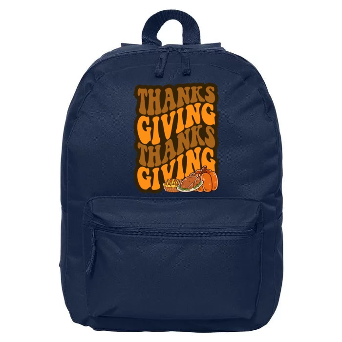 Thanksgiving Retro Groovy Holiday Cute 16 in Basic Backpack