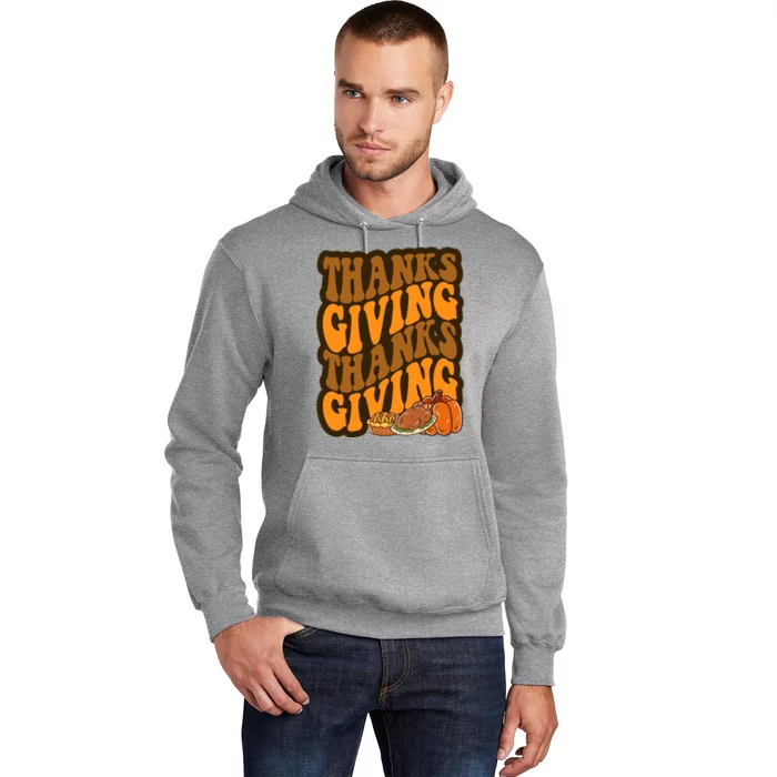 Thanksgiving Retro Groovy Holiday Cute Hoodie