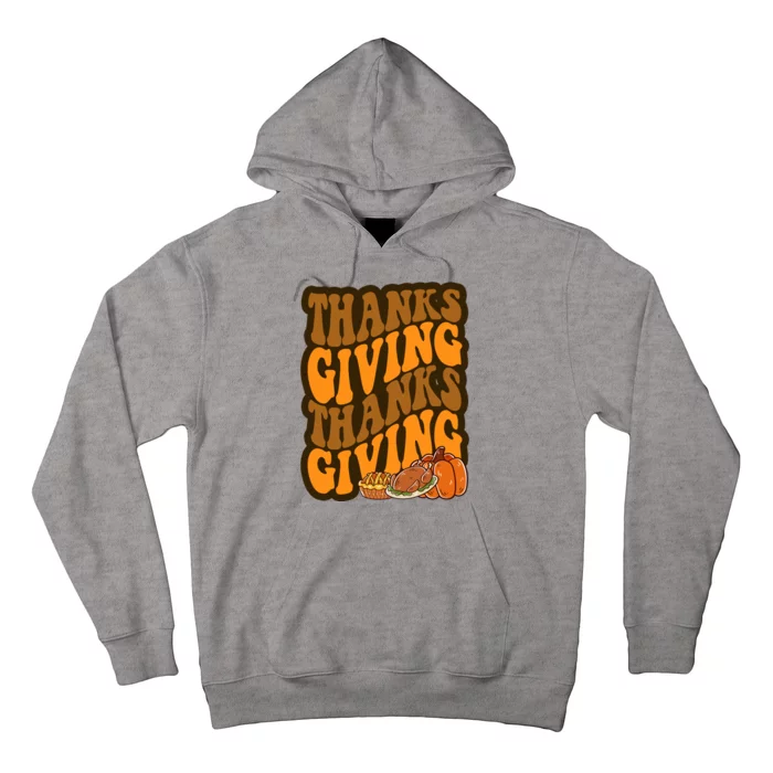 Thanksgiving Retro Groovy Holiday Cute Hoodie