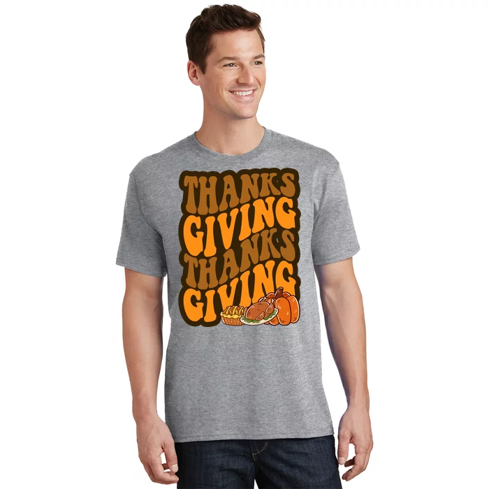 Thanksgiving Retro Groovy Holiday Cute T-Shirt