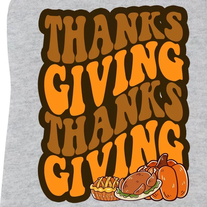 Thanksgiving Retro Groovy Holiday Cute Women's Racerback Tank