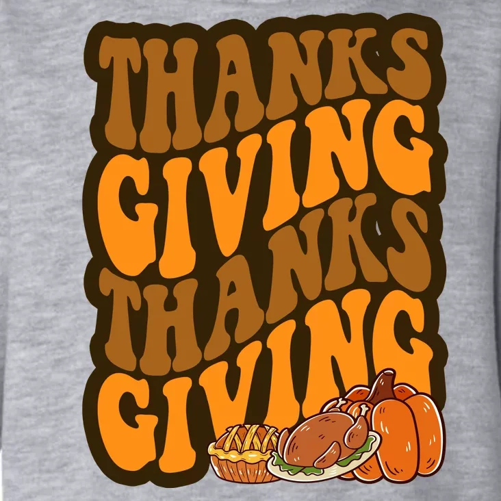 Thanksgiving Retro Groovy Holiday Cute Toddler Hoodie