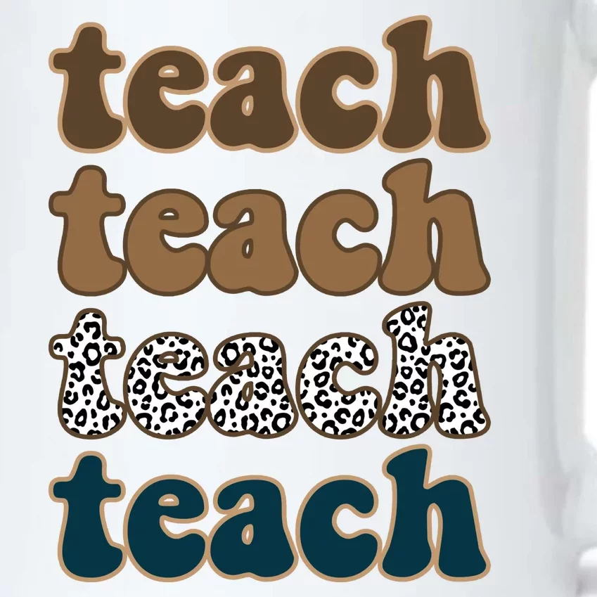 Teach Retro Gift For Teacher Black Color Changing Mug