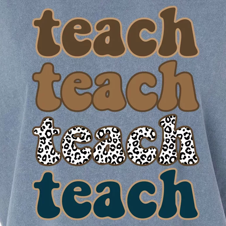 Teach Retro Gift For Teacher Garment-Dyed Women's Muscle Tee