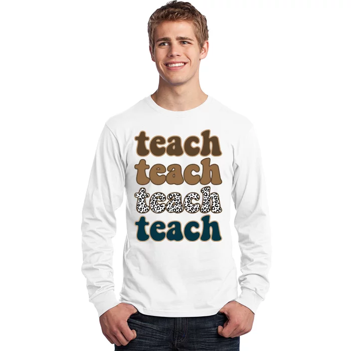 Teach Retro Gift For Teacher Long Sleeve Shirt