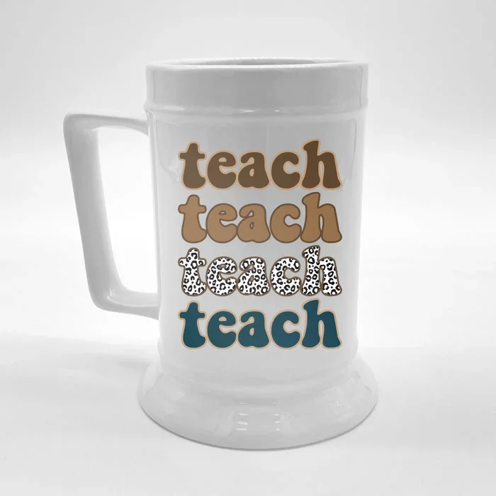 Teach Retro Gift For Teacher Front & Back Beer Stein