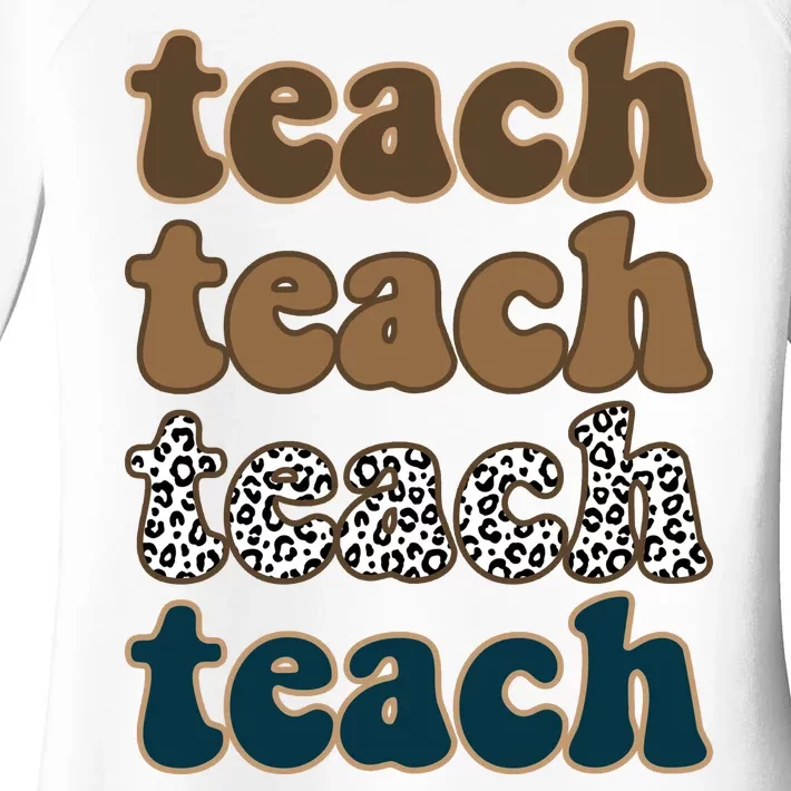 Teach Retro Gift For Teacher Women's Perfect Tri Tunic Long Sleeve Shirt