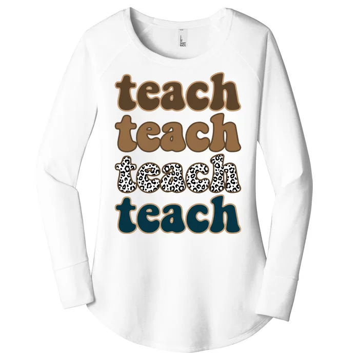 Teach Retro Gift For Teacher Women's Perfect Tri Tunic Long Sleeve Shirt