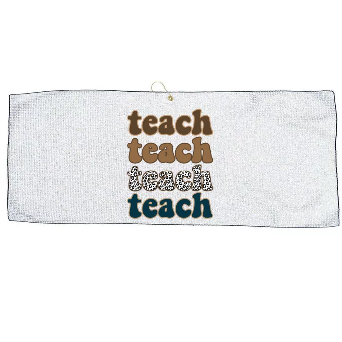 Teach Retro Gift For Teacher Large Microfiber Waffle Golf Towel