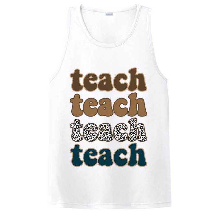 Teach Retro Gift For Teacher Performance Tank