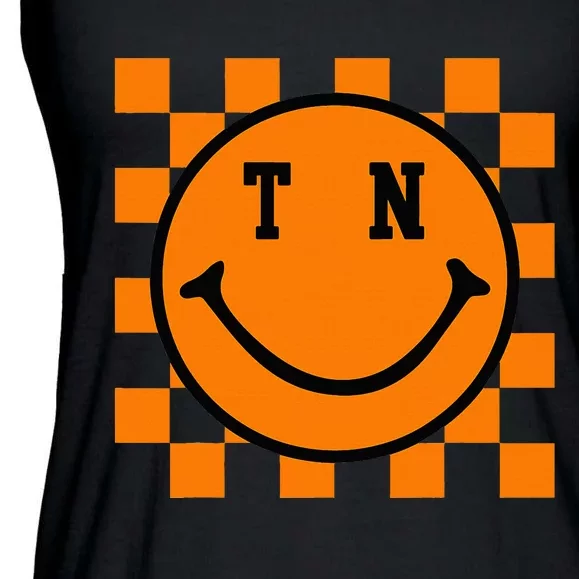 Tennessee Retro Happy Checkerboard Ladies Essential Flowy Tank