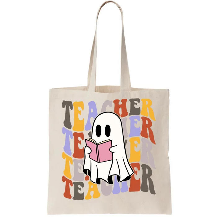 Teacher Retro Halloween Ghost Tote Bag