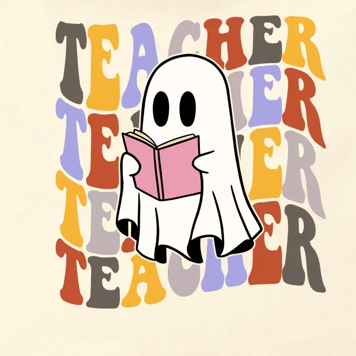 Teacher Retro Halloween Ghost Zip Tote Bag