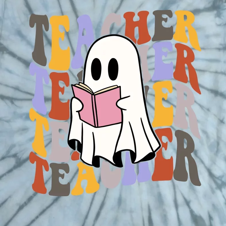 Teacher Retro Halloween Ghost Tie-Dye T-Shirt